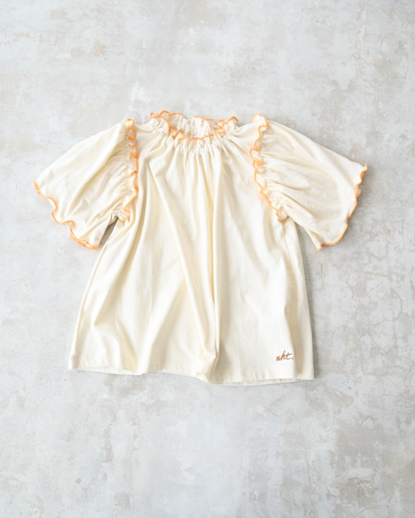 【エヌエイチティー】メローギャザーTシャツ / アイボリー