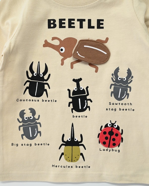 【チークルーム】クワガタカブト ロングTシャツ / アイボリー
