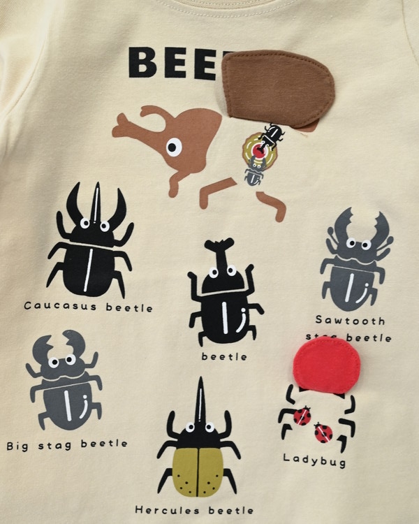 【チークルーム】クワガタカブト ロングTシャツ / アイボリー