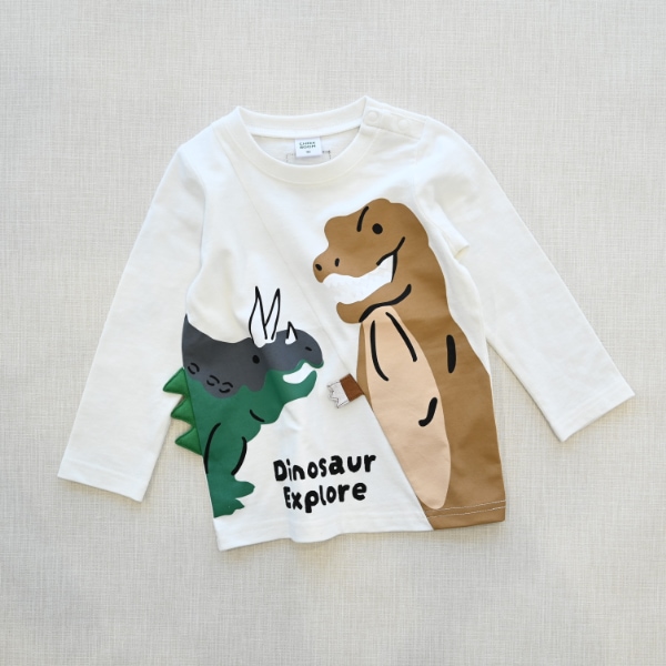 【25FW】恐竜 ロングＴシャツ / オフホワイト