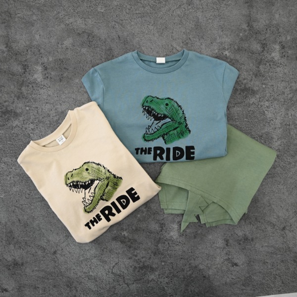 【25FW】恐竜なりきり ロングＴシャツ / ブルー