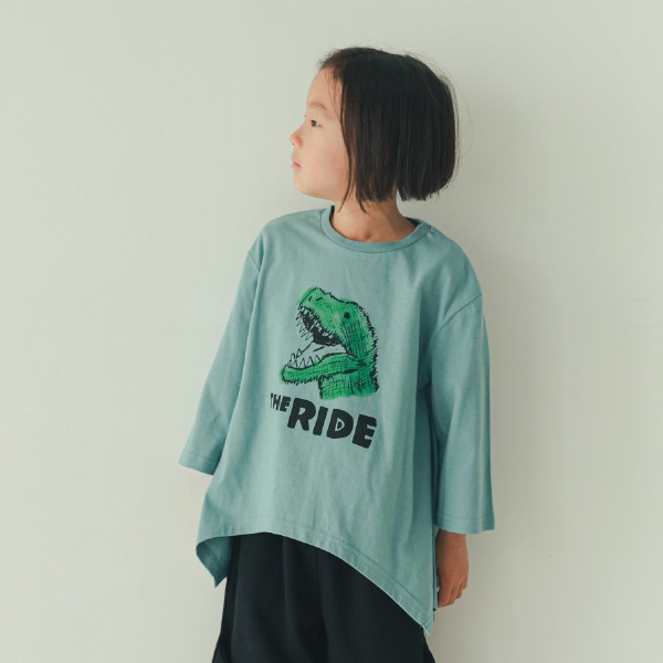 【25FW】恐竜なりきり ロングＴシャツ / ブルー