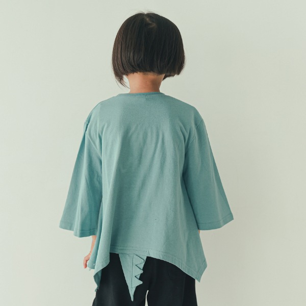 【25FW】恐竜なりきり ロングＴシャツ / ブルー