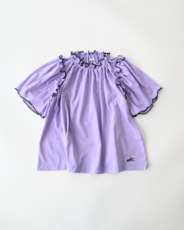 【エヌエイチティー】メローギャザーTシャツ / ラベンダー