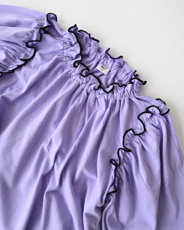 【エヌエイチティー】メローギャザーTシャツ / ラベンダー