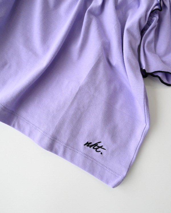 【エヌエイチティー】メローギャザーTシャツ / ラベンダー