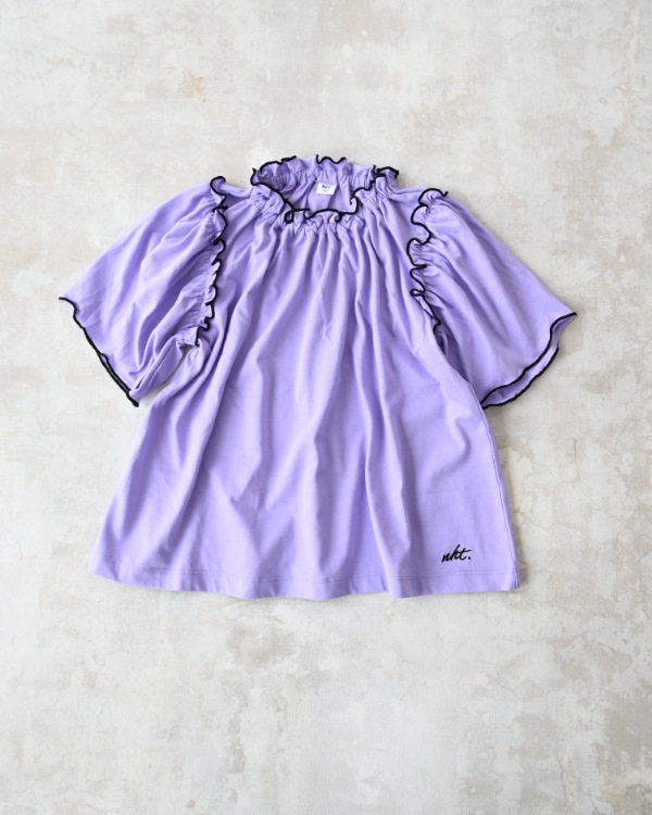 【エヌエイチティー】メローギャザーTシャツ / ラベンダー