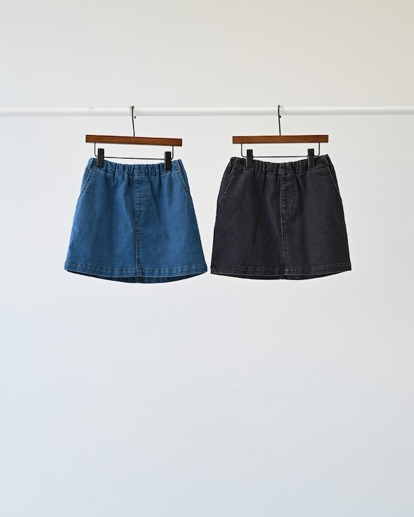 【アンディニー】デニムショートスカート / ブラック
