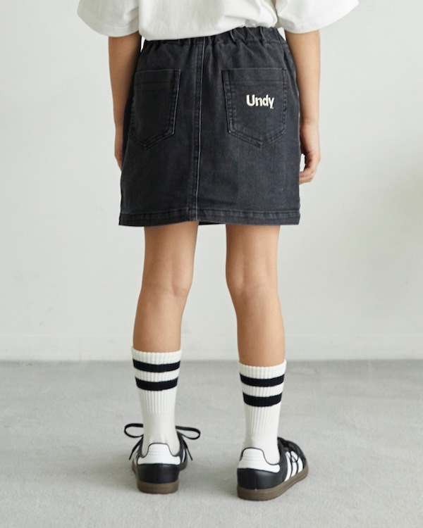 【アンディニー】デニムショートスカート / ブラック