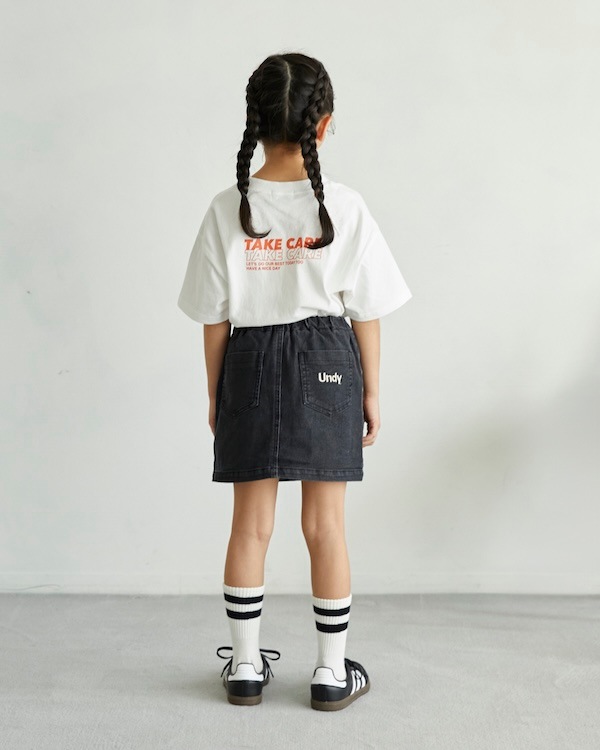 【アンディニー】デニムショートスカート / ブラック