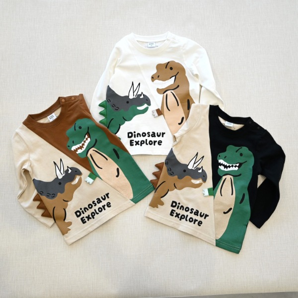 【25FW】恐竜 ロングＴシャツ / アイボリー