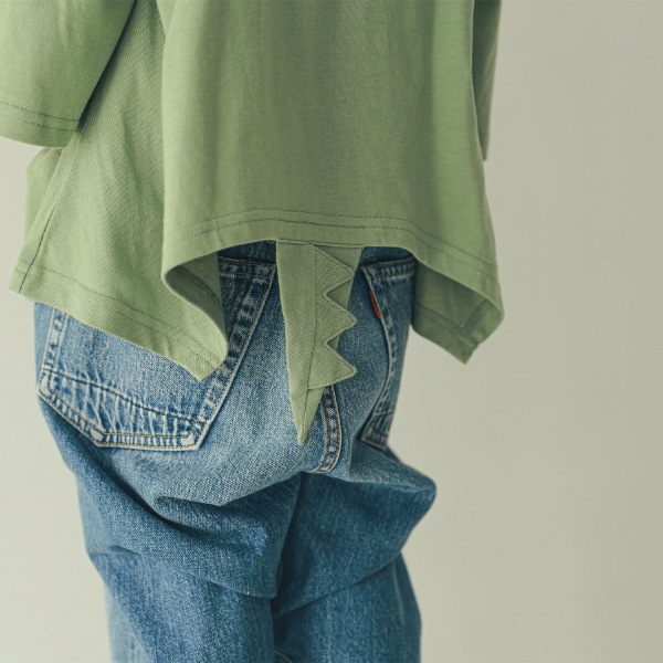 【25FW】恐竜なりきり ロングＴシャツ / オリーブ