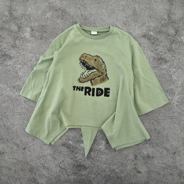 【25FW】恐竜なりきり ロングＴシャツ / オリーブ