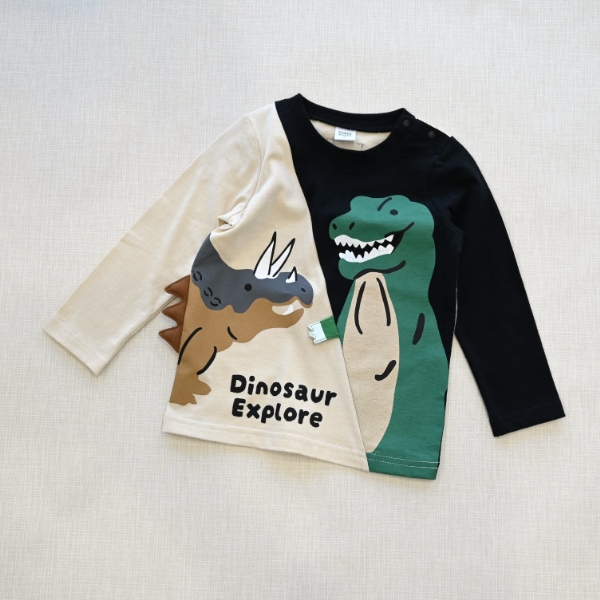 【25FW】恐竜 ロングＴシャツ / ブラック