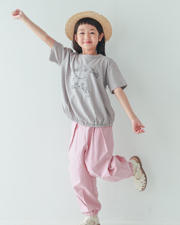 【エヌエイチティー】CatバルーンＴシャツ / グレー