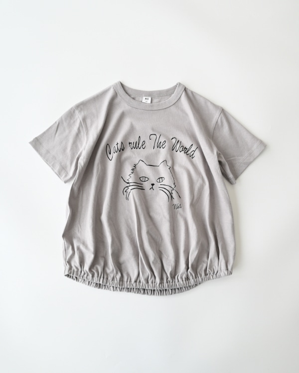 【エヌエイチティー】CatバルーンＴシャツ / グレー