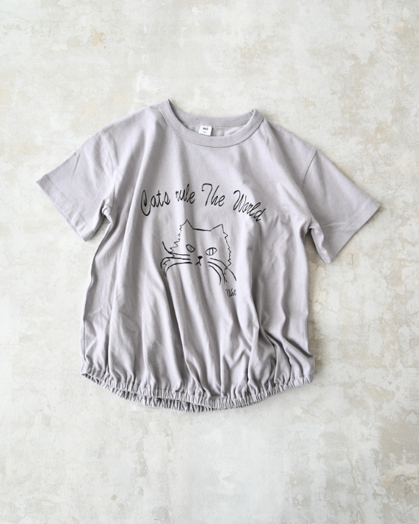 【エヌエイチティー】CatバルーンＴシャツ / グレー