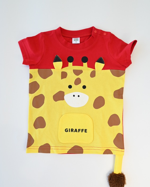 【チークルーム】きりん Tシャツ / レッド