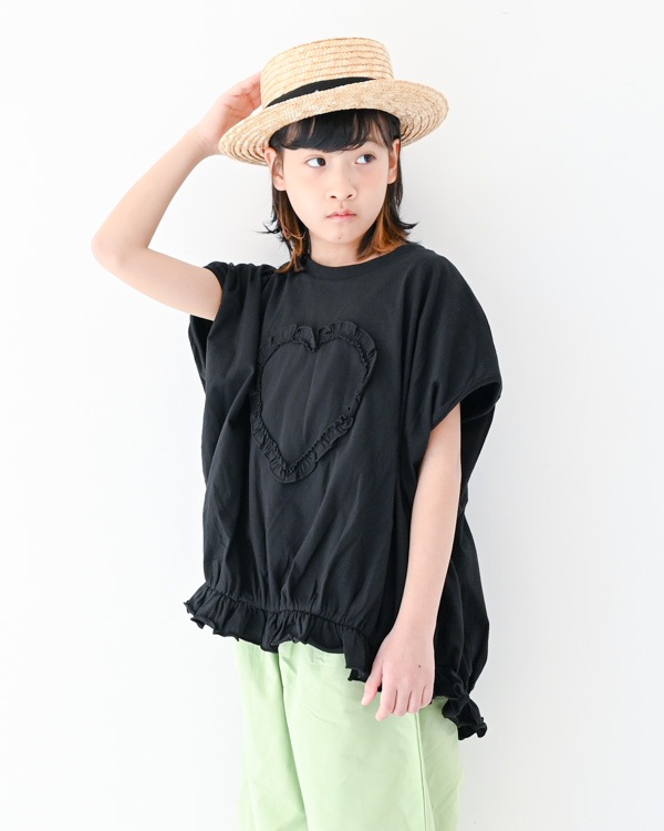【エヌエイチティー】ハートバルーンTシャツ / ブラック