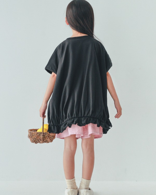 【エヌエイチティー】ハートバルーンＴシャツ / ブラック