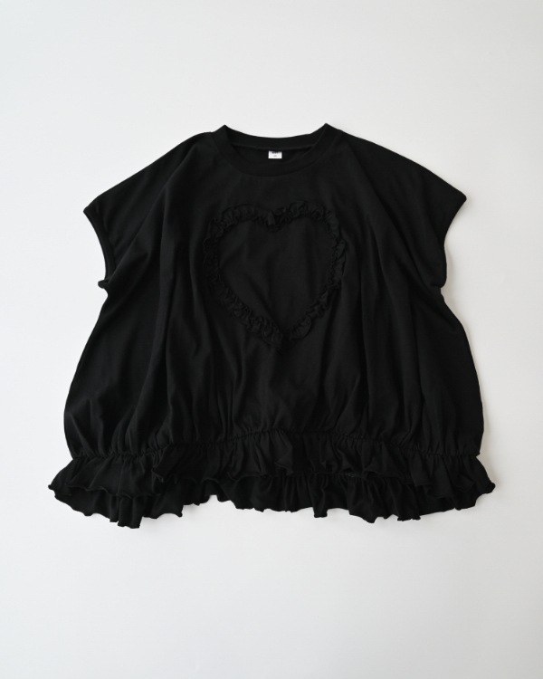 【エヌエイチティー】ハートバルーンＴシャツ / ブラック