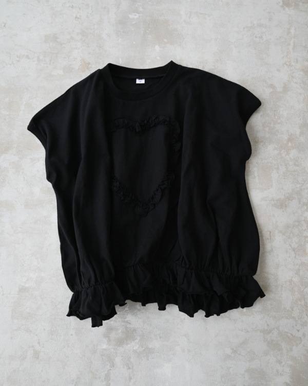 【エヌエイチティー】ハートバルーンＴシャツ / ブラック