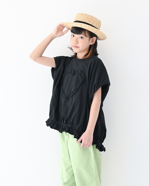【エヌエイチティー】ハートバルーンTシャツ / ブラック