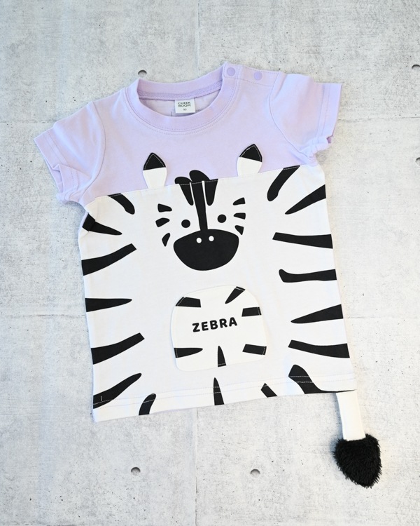 【チークルーム】しまうま Tシャツ / パープル