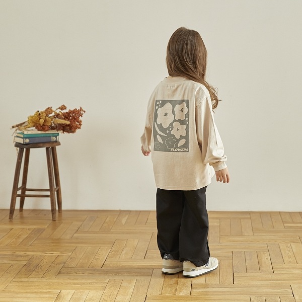 【25FW】FLOWERS L/S Tシャツ / サンド