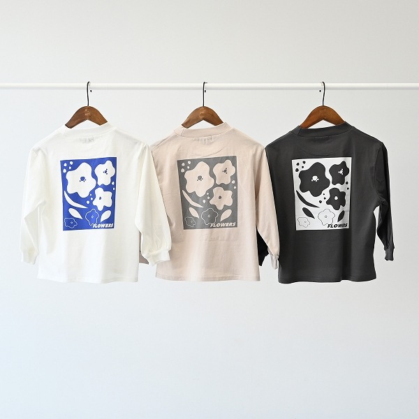 【25FW】FLOWERS L/S Tシャツ / サンド