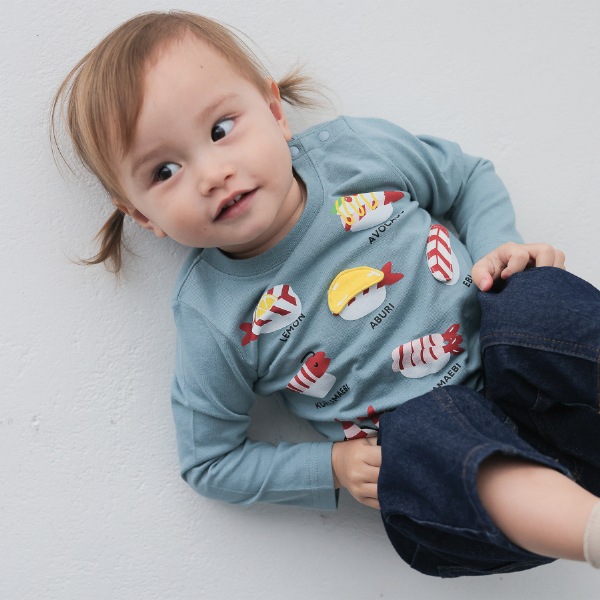 【25FW】えび祭り ロングＴシャツ / ブルー