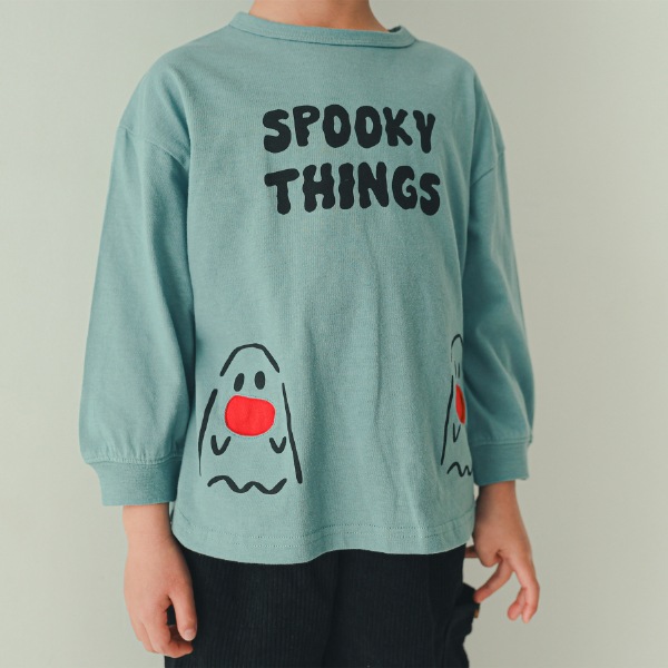 【25FW】おばけポケット ロングＴシャツ / ブルー