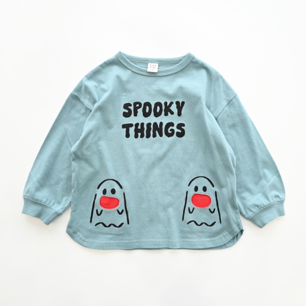 【25FW】おばけポケット ロングＴシャツ / ブルー