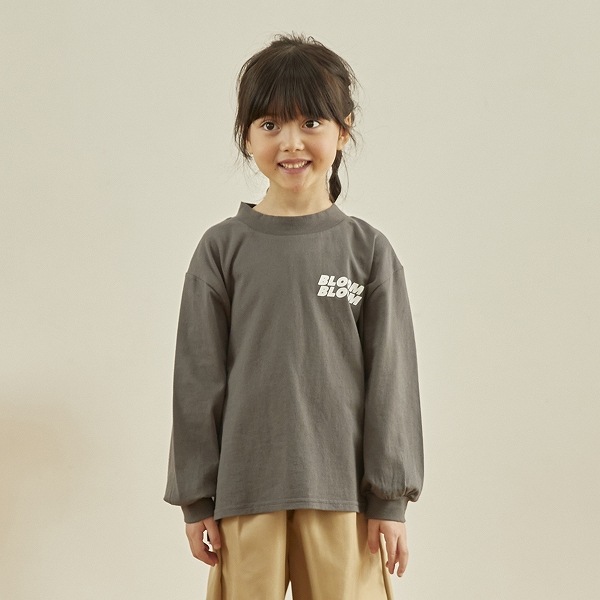 【25FW】FLOWERS L/S Tシャツ / チャコールグレー