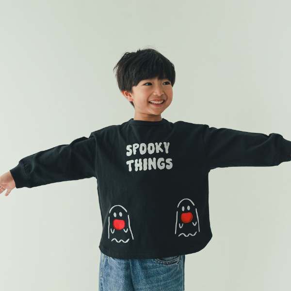 【25FW】おばけポケット ロングＴシャツ / ブラック