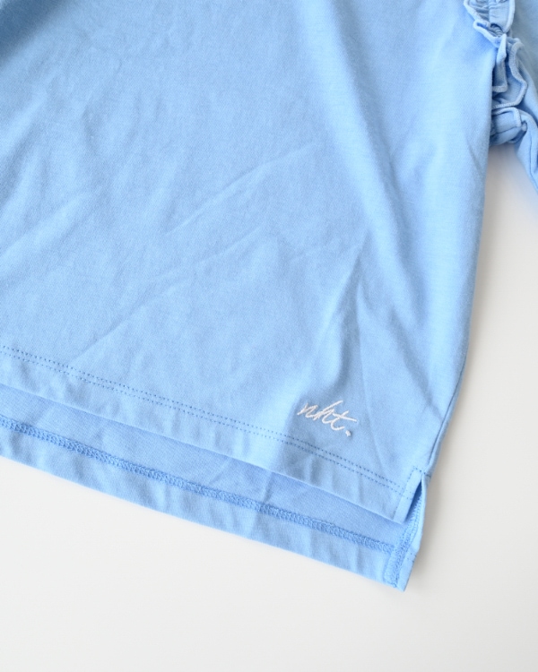 【26PS】フリルオフショルダーTシャツ / サックス