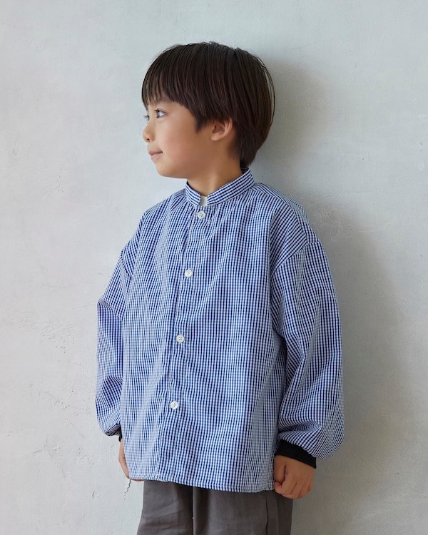 【フォブ】ギンガムチェックシャツ / ブルー