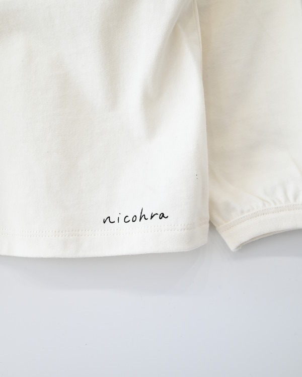 【ニコフラ】襟つき ロングTシャツ / オフホワイト