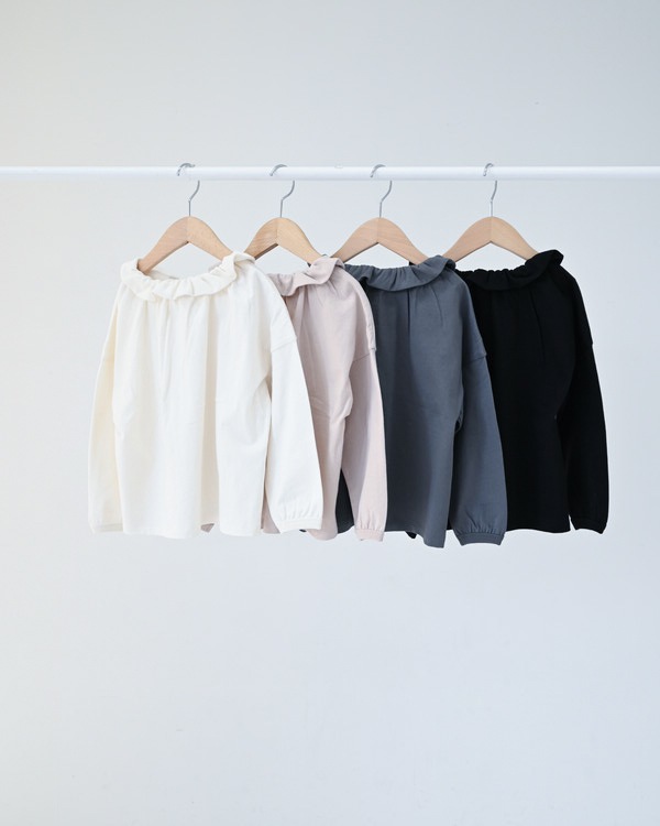 【ニコフラ】襟つき ロングTシャツ / オフホワイト