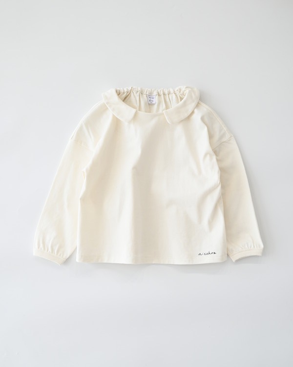 【ニコフラ】襟つき ロングTシャツ / オフホワイト