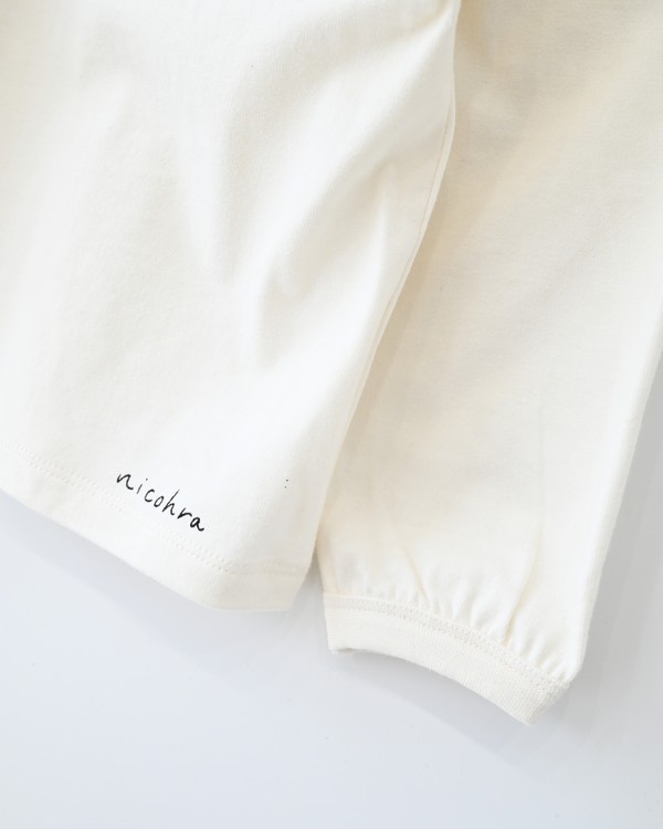【ニコフラ】襟つき ロングTシャツ / オフホワイト