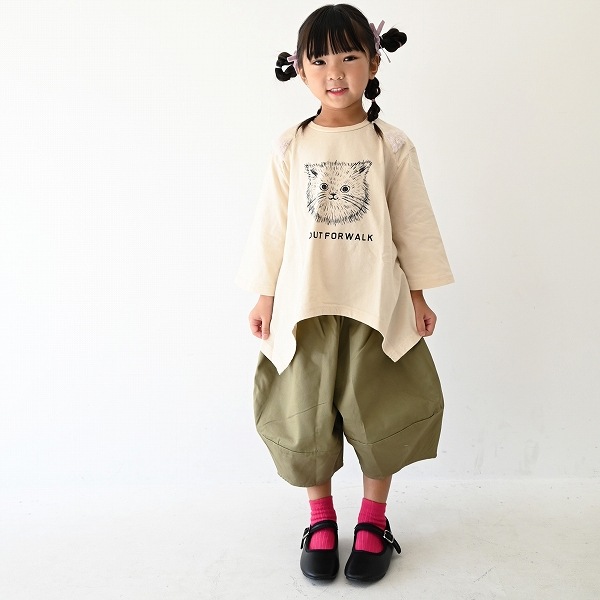 【25FW】ねこ ロングＴシャツ / アイボリー