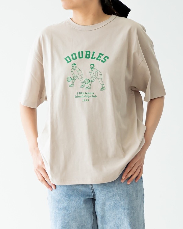 【フォブ】DOUBLES Tシャツ / グレージュ  