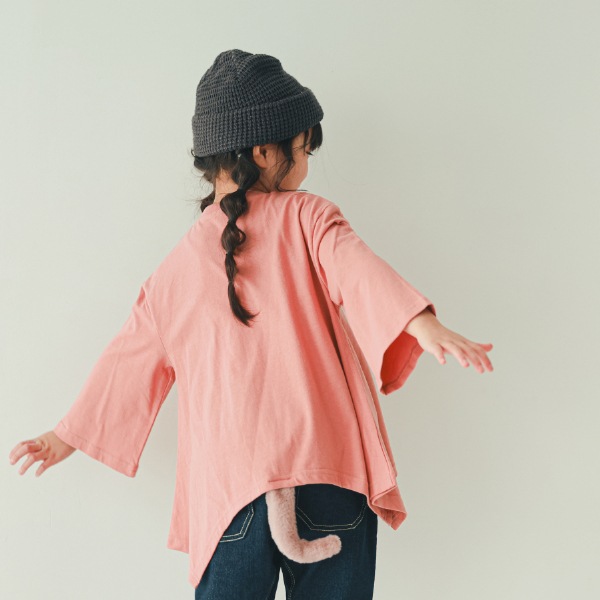 【25FW】ねこ ロングＴシャツ / カメオブラウン