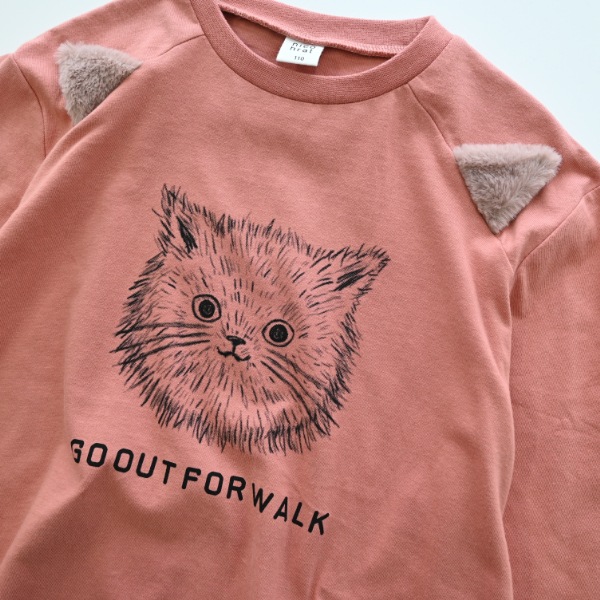 【25FW】ねこ ロングＴシャツ / カメオブラウン
