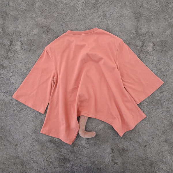 【25FW】ねこ ロングＴシャツ / カメオブラウン