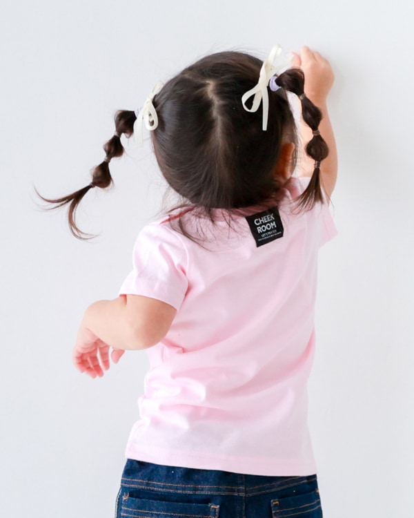 【チークルーム】信号スパンコール Tシャツ / ピンク