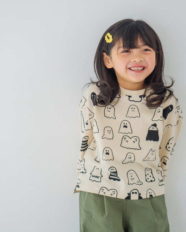 【ニコフラート】おばけ ロングTシャツ / アイボリー