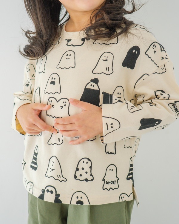 【ニコフラート】おばけ ロングTシャツ / アイボリー