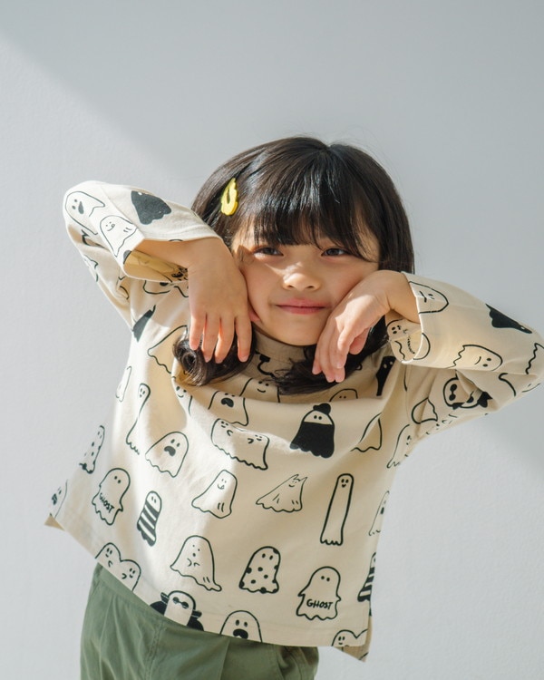 【ニコフラート】おばけ ロングTシャツ / アイボリー